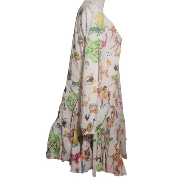 RHODE Multicolor ella safari Animal Print mini Dress minidress Med nwt leo lion - Picture 6 of 8